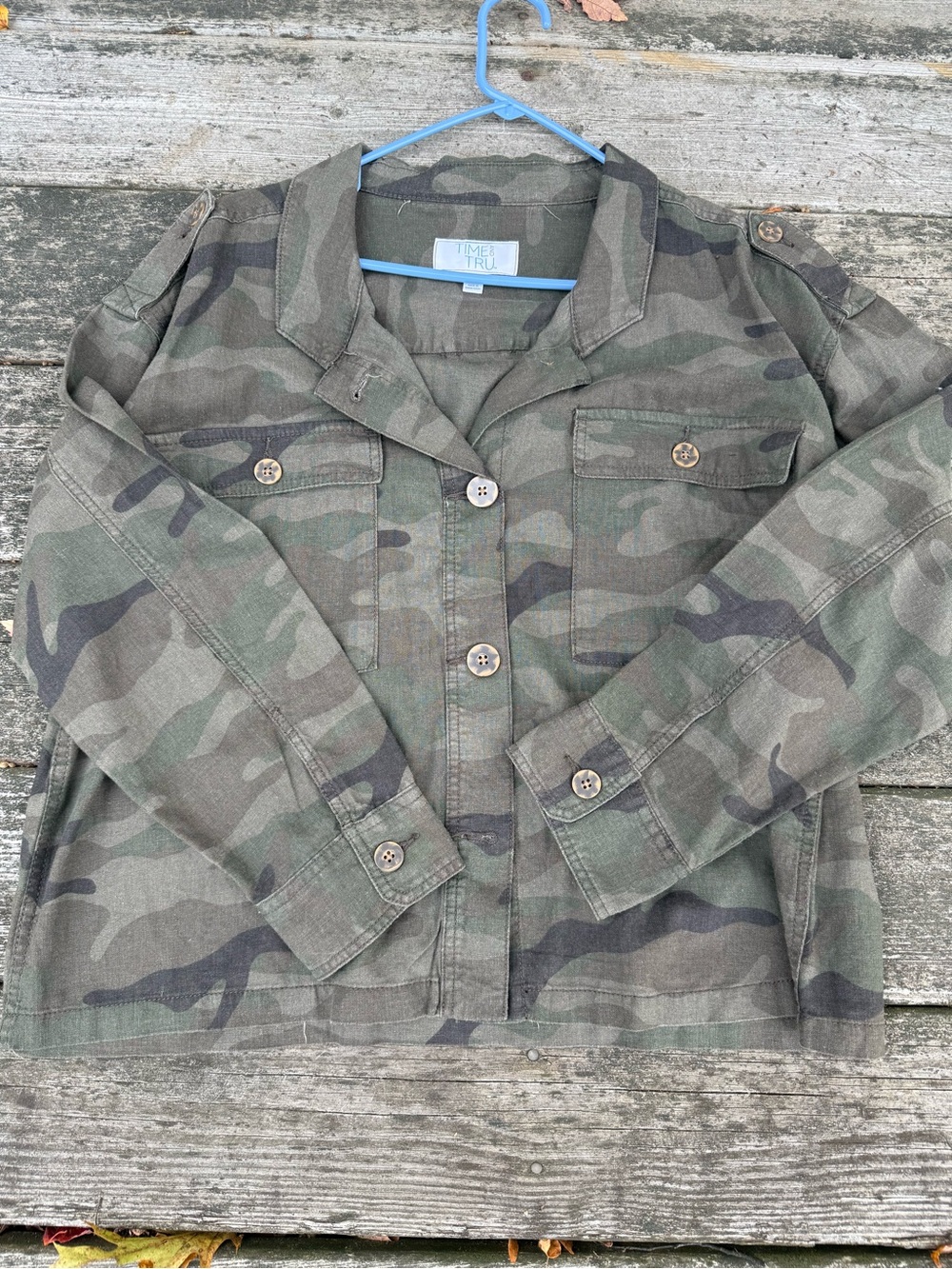 Time & Tru Camo Linen Jacket/Pants “Set” - The Look of a Unified Outfit = Trend!